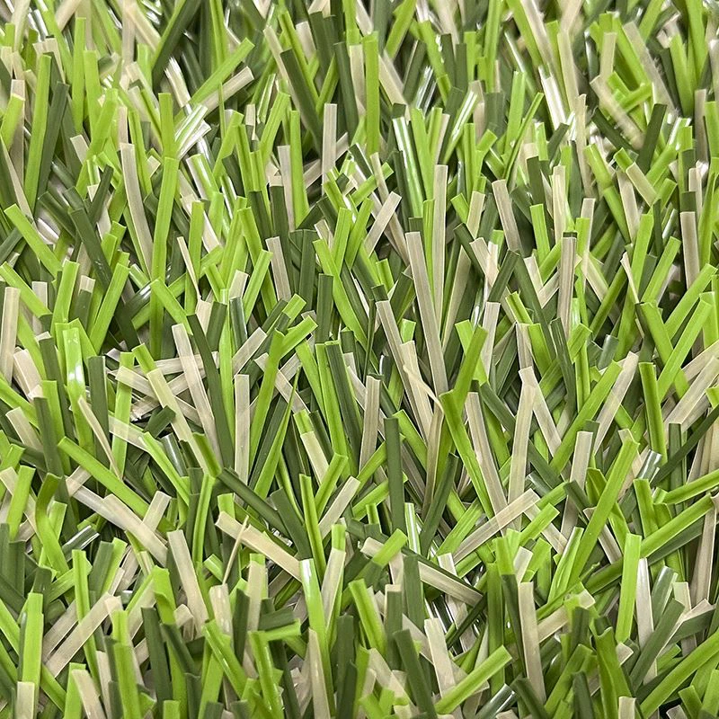 Fake grass on outdoor public venue carpet